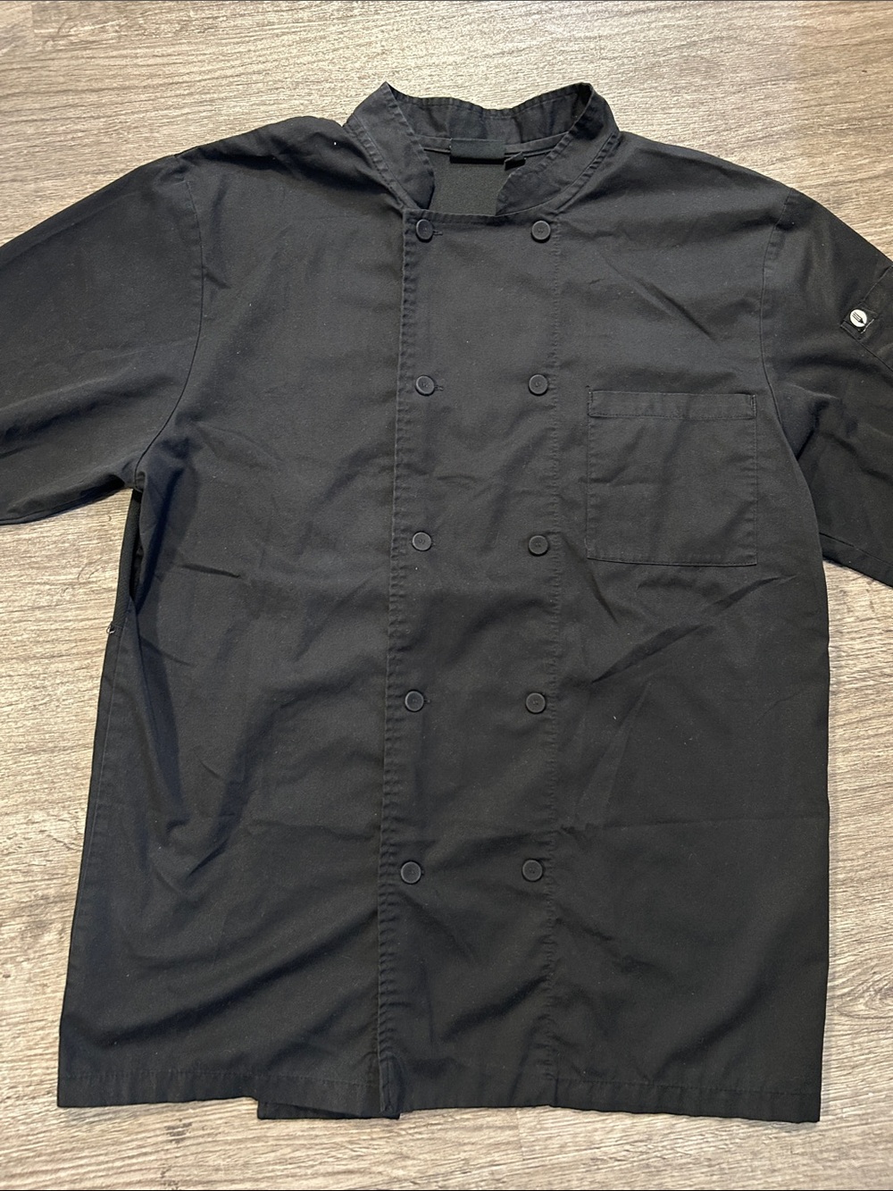 Chef Works Black Short Sleeve Double Breasted Chef Coat Jacket Medium
